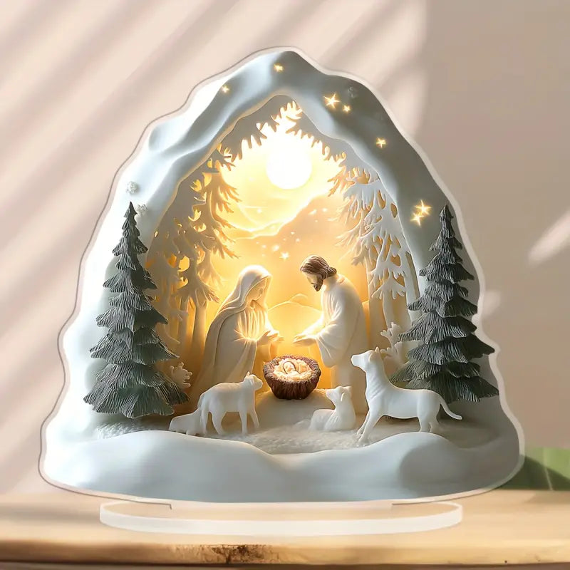 Presépio de Resina A Paz do Menino Jesus com Led