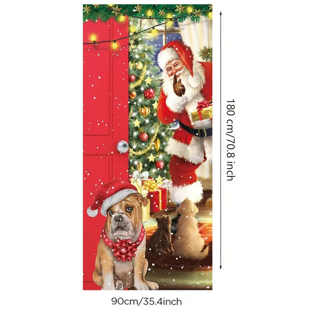 Decoração de porta Natalina, pano de fundo.