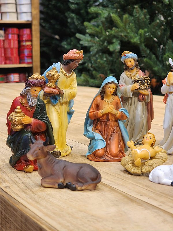 PRESÉPIO DE RESINA LUXO 11 PÇS